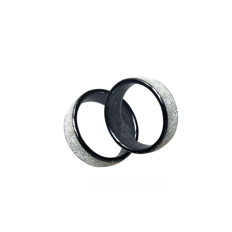 125 KHZ หรือ 13.56 MHZ RFID เซรามิคสมาร์ทนิ้วมือ Bright silver แหวนสวมใส่สำหรับชายหรือหญิง