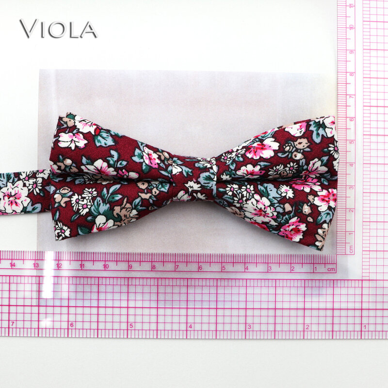 Комплект из галстука-бабочки с цветочным принтом, 100% хлопок