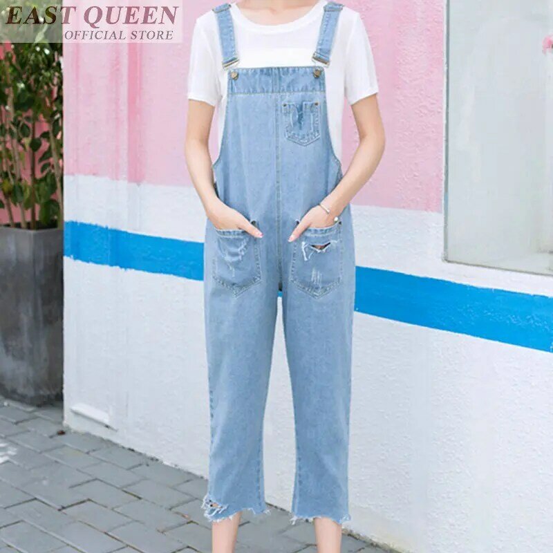 Macacão feminino liso jeans, macacão feminino elegante no tornozelo com bolsos escritório dd567 l 2018
