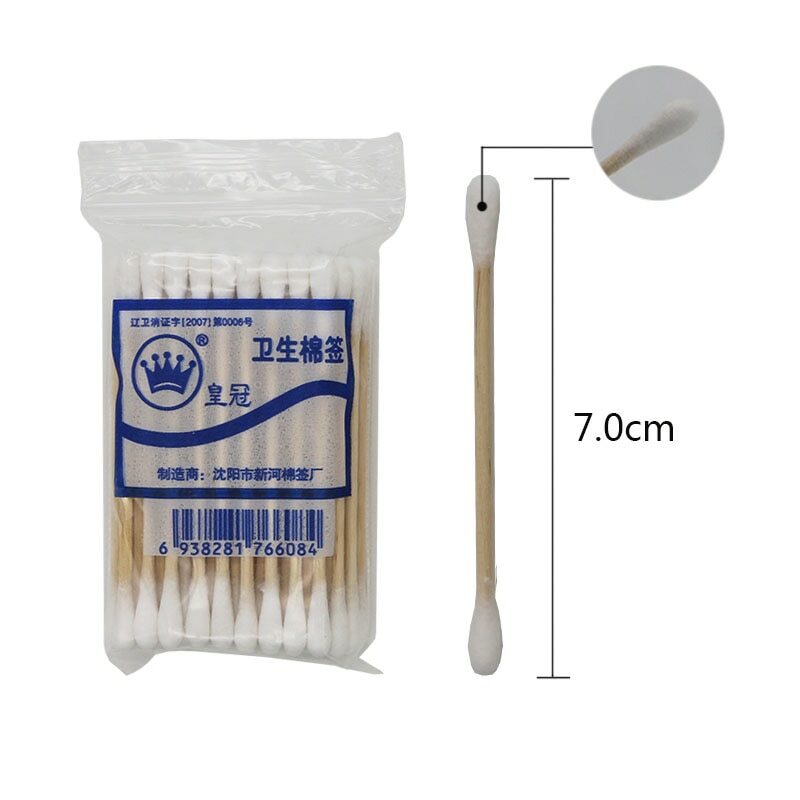 Natrual 50pcs Double Head Cotton Swab Women Makeup Cotton Buds Tip For Medical Wood Sticks Nose Ears Cleaning Health Care Tools