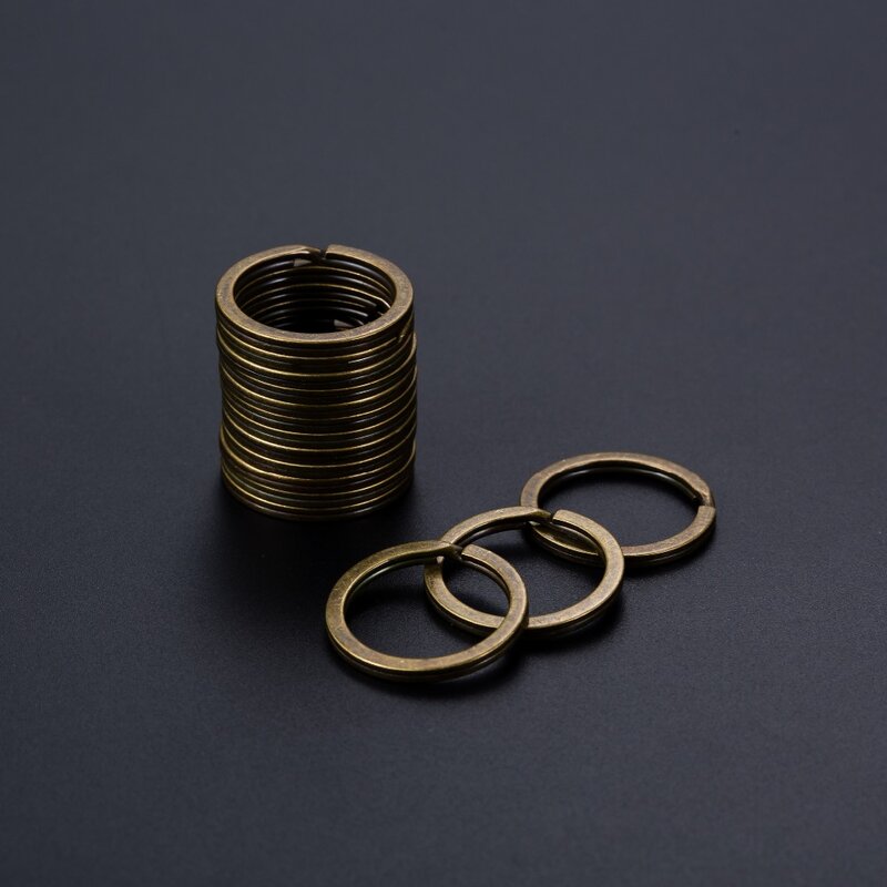 Llavero dividido de Metal, bronce, níquel, 20mm, 25mm, 28mm, 30mm, 32mm, 35mm, 100 unidades