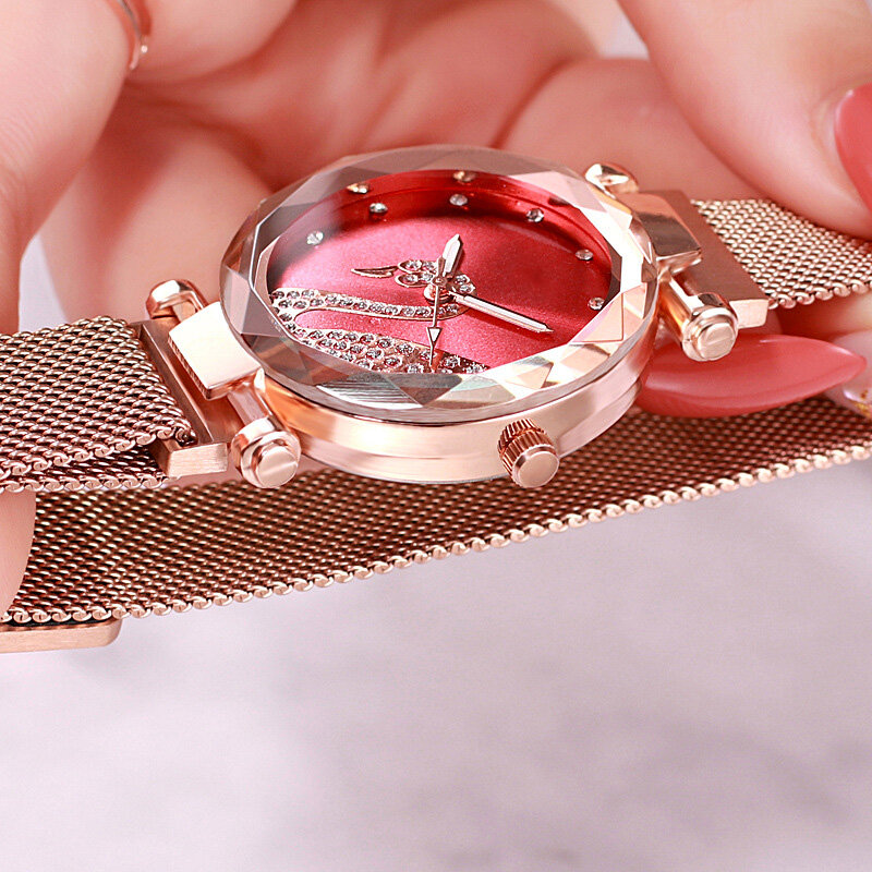 Swan magnetyczne kobiet zegarek 2019 luksusowe diament kwarcowy zegarek dla bransoletka damska sukienka zegarek kwarcowy Relogio Feminino Montre Femme