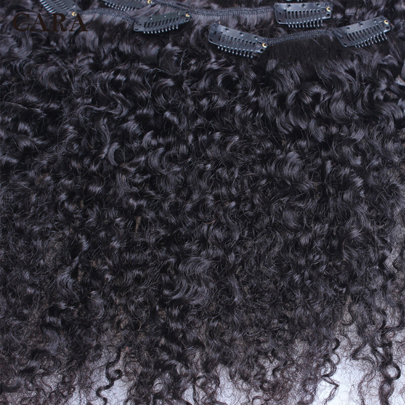 Brasilia nische afro verworrene lockige Clip in Echthaar verlängerungen 3b 3c jungfräuliche Echthaar verlängerungen für Frauen natürlichen schwarzen vollen Kopf