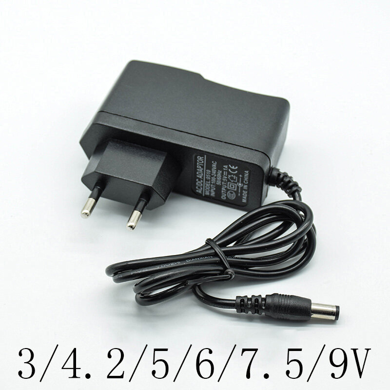 100-240V Ac Converter Adapter Dc 3/4.2/5/6/7.5/9/12 V 1A/1000mA Voeding Lader Eu Plug 5.5Mm * 2.5Mm (2.1Mm) ac Naar Dc