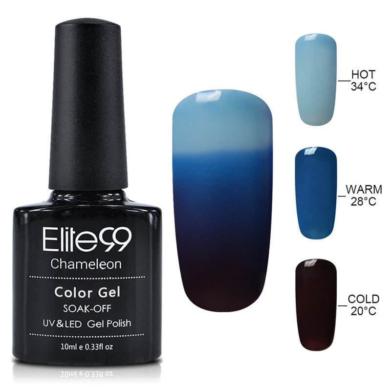 Elite99 10ml cambio de color con la temperatura uñas Gel térmico Gel pulido holográfico Soak Off UV Gel barniz de larga duración Nail Art
