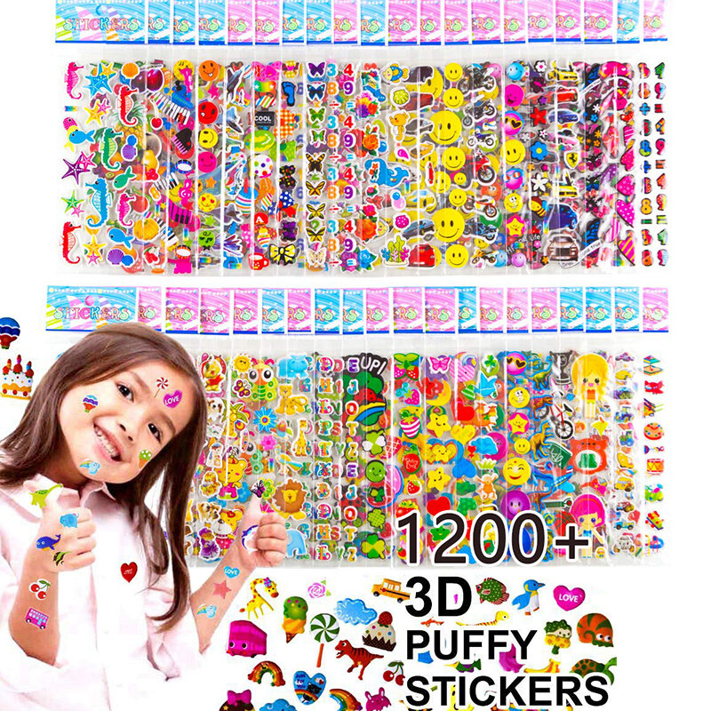 Kids Stickers 40 20 Verschillende Vellen 3D Puffy Bulk Stickers Voor Meisje Jongen Verjaardagscadeau Scrapbooking Leraren Dieren Cartoon
