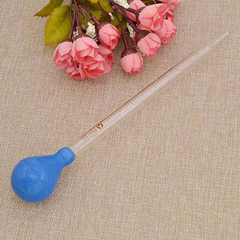5/10ml Rubber Head Glass Scale Line Transparent Dropper Pipette Dropper Dropping Pipet With Scale Line Blue Rubber Head Pipettor