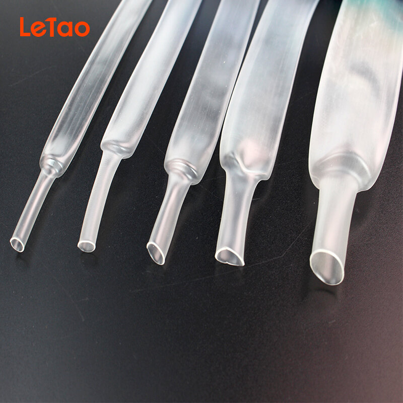 1 metro/lote 2:1 limpar tubo shrinkable transparente 8mm 10mm 12mm 14mm 16mm 18mm 20mm cabo manga envoltório fio kit