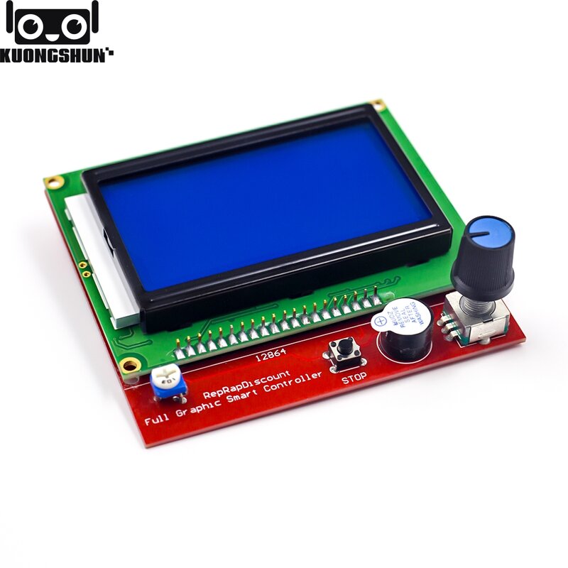 KUONGSHUN pełna graficzne 12864 inteligentny kontroler rampy 1.4 LCD 12864 Panel sterowania LCD niebieski ekran dla 3D drukarki