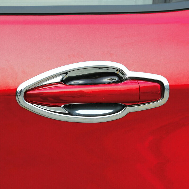 ABS cromado para Peugeot 2008, 2014, 2015, 2016, 2017, accesorios, protector de puerta, cubierta de cuenco, embellecedora pegatina, estilo de coche, 4 piezas