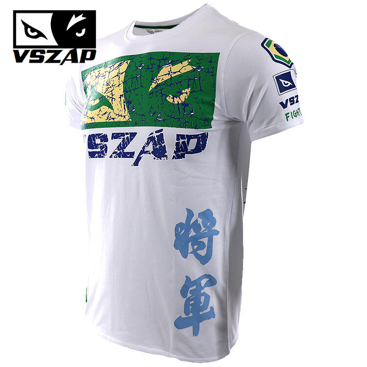 Camiseta masculina guerreiro boxe mma vszap, camiseta de academia para combate artes marciais treinamento