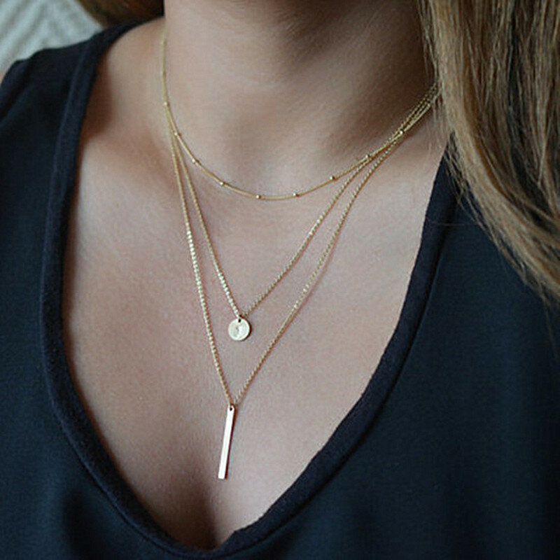 Новое Европейское простое многослойное ожерелье с кисточками и монетами цепочка до ключиц очаровательное женское модное ювелирное изделие ожерелье