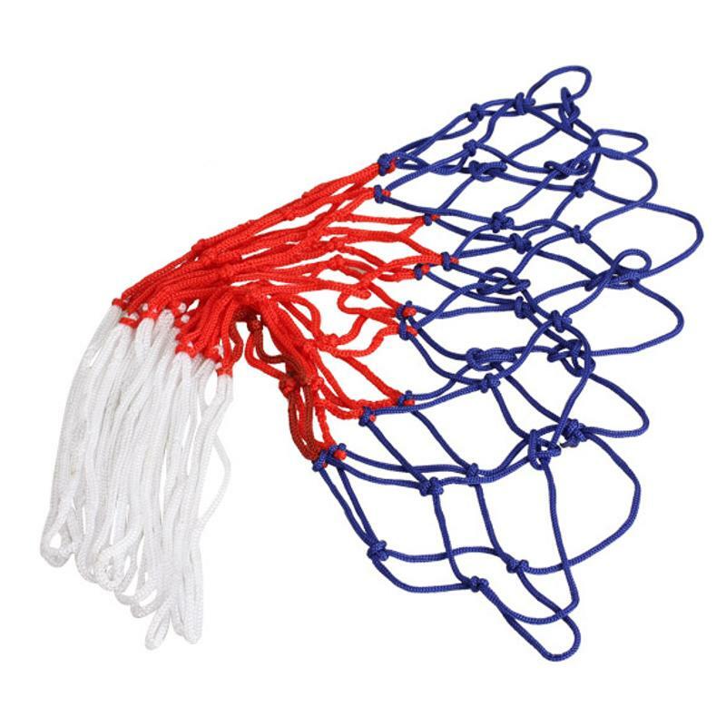 Стандартная нейлоновая баскетбольная сетка 3 мм, спортивная баскетбольная сетка-обруч с ободком и 12 петлями белого, красного, синего цвета