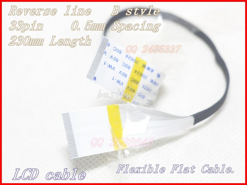0.5mm Spacing + 230mm Length + 33Pin B / Reverse line LCD cable FFC Flexible Flat Cable. 33P*0.5B*230MM
