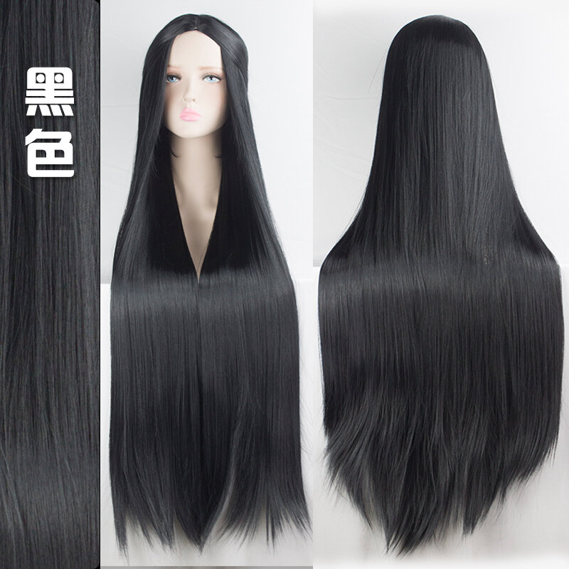 Wig panjang cosplay 100cm, Wig sintetis serat temperatur tinggi, Wig Cosplay pesta 21 warna