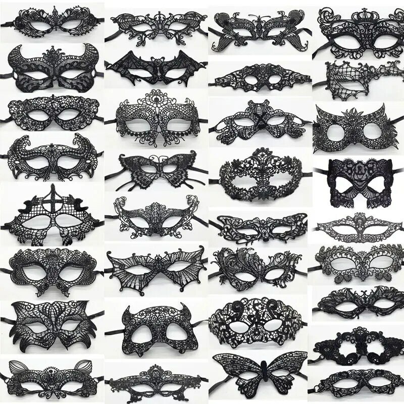 Masque de fête Halloween pour femme demi-visage carnaval balle Cosplay sexe beaux masques noir reine chat couronne événement et fête fournitures