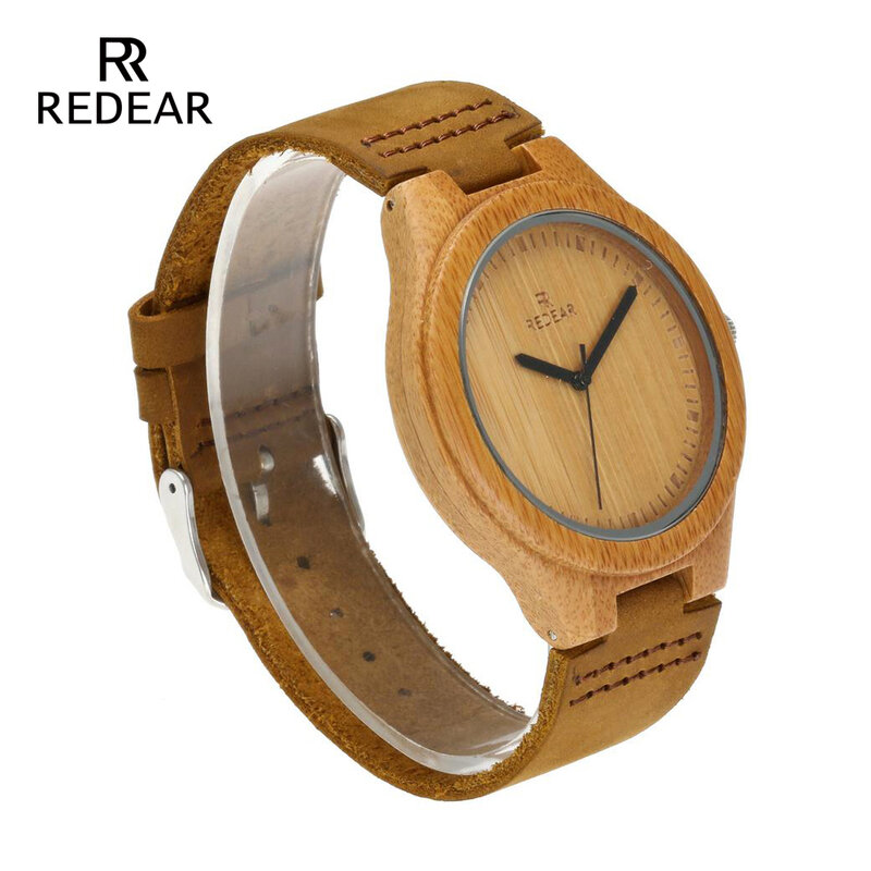 REDEAR 送料無料】女性の腕時計 2019 恋人たちの腕時計男性リアルレザーバンド手作りクォーツ腕時計のギフトとして