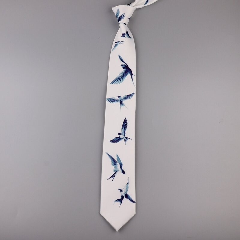 Design printing creative tie retro casual trend personality literary male and female students swallow bird tie