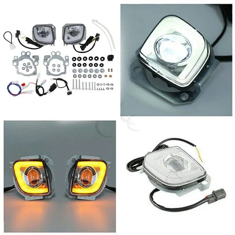Motorcycle Turn Signal LED Rectangular Running Fog Light Kit For Honda Goldwing GL1800 F6B Valkyrie 2012-2017