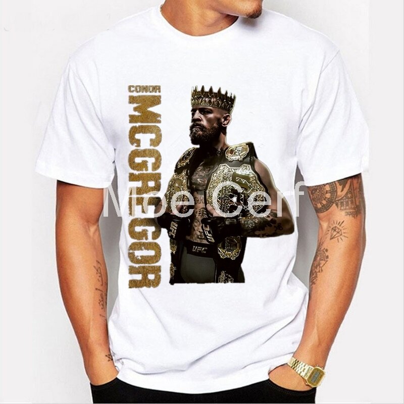 Men T-shirt Brand MMA Conor Mcgregor Funny T shirt boxer Fitness White Short Sleeve Casual Tees Hipster L9-D-49