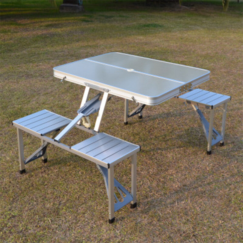 Mesa plegable de aluminio para acampar al aire libre, silla, escritorio para pesca, comer, mesa de Metal plegable baja