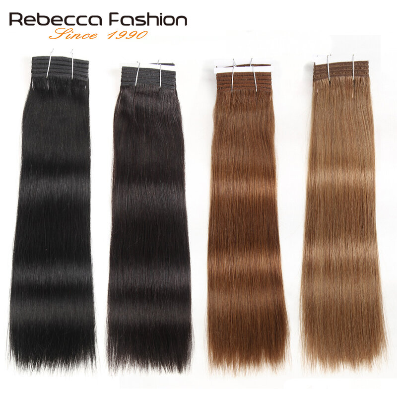 Rebecca cabelo duplo desenhado 113g remy brasileiro sedoso tecer em linha reta feixes de cabelo humano ombre vermelho marrom loiro preto cores 1 pc