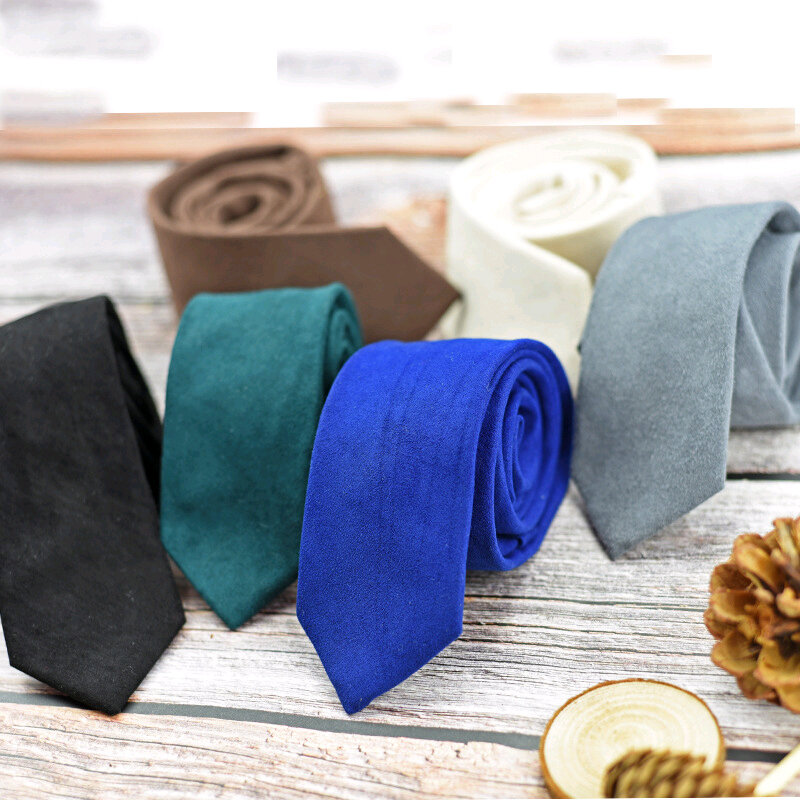 Cravates Slim rayées en laine et coton pour hommes, cravates d'affaires de mariage décontractées, mode étroite, 6cm