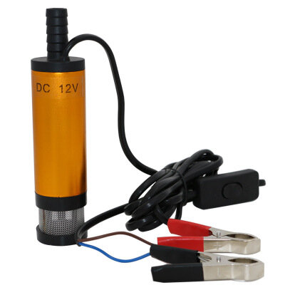 Mini bomba sumergible eléctrica portátil de 12V y 24V CC, bomba de transferencia de bombeo de aceite combustible para diésel, agua, carcasa de aleación de aluminio, 12l/min