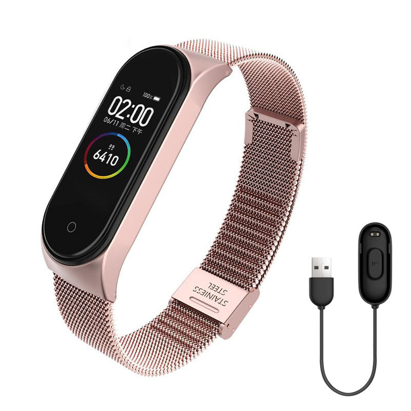 for Miband 3 Strap Bracelet Metal Screwless Stainless Steel Wristbands For Xiaomi Mi Band 3 Wrist Strap Pulseira Miband4
