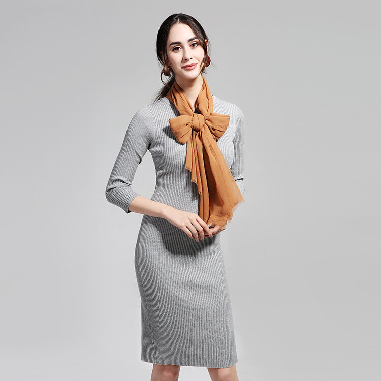 100% Silk Chiffon Scarf 110X200cm Natural Silk Fabric Pure Color Plus Size Fashion Women Scarf Long Scarf