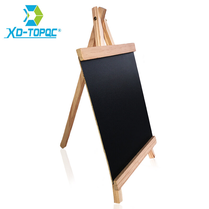 Xundi-pizarra plegable de madera de pino para niños, pizarra negra para mensajes de escritorio, 16x29cm, BB71