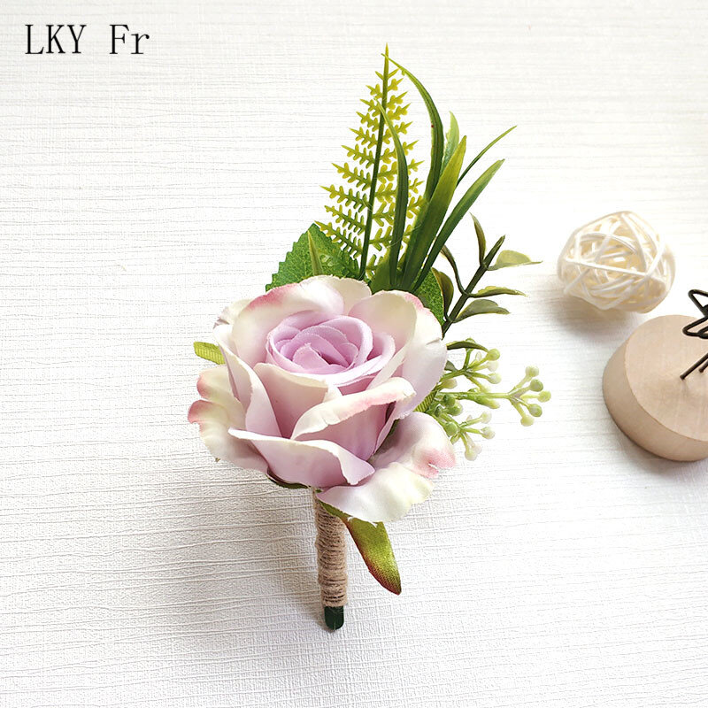 LKY Fr бутоньерка цветы бутоньерка для мужчин Свадебный браслет подружки невесты Свадебные бутоньерки