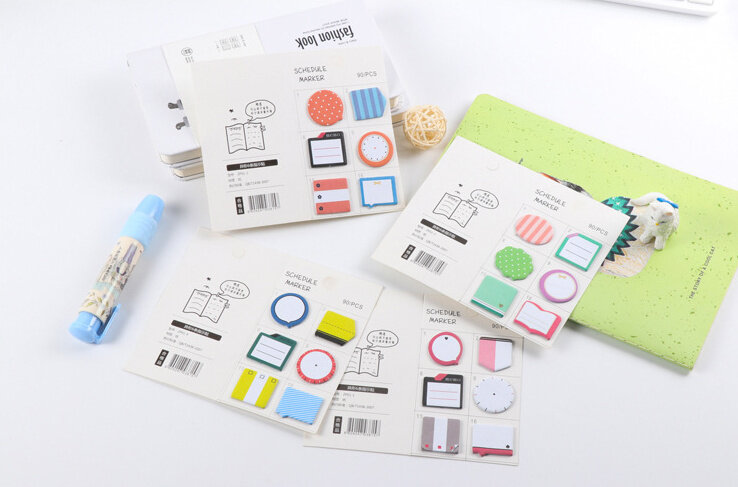 Kawaii świeże styl harmonogram Marker samoprzylepne karteczki samoprzylepne karteczki Memo deski zakładek „ hotele ”oraz „ wynajem samochodów” na szkolne materiały biurowe papelaria