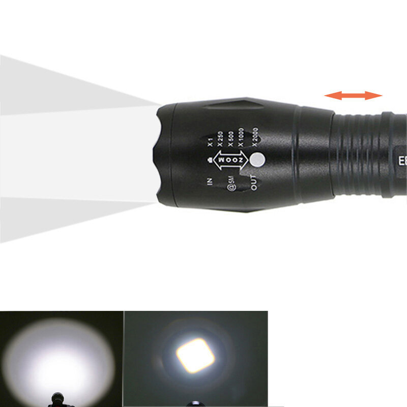 EBUYFIRE Mi-E17 LED lampe de Poche 18650 Torche Étanche 3x AAA Led lumière XM-L T6 3800LM Batterie