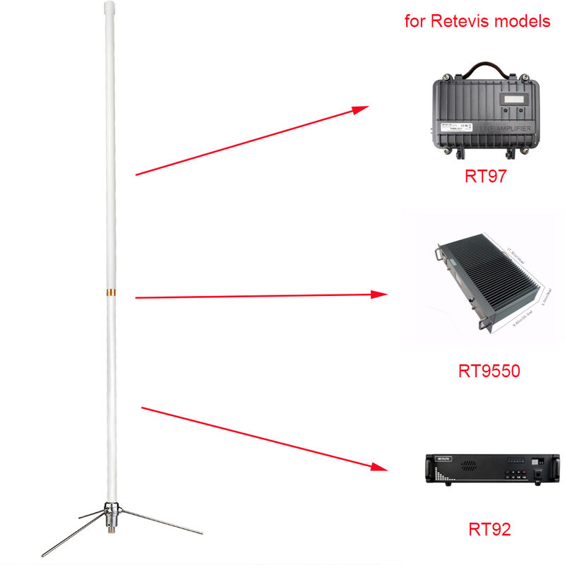 Retevis-MA02 Antena Estação Base Omni-Direcional de Fibra de Vidro, SL16-K, VHF, UHF, Antena Repetidora para Retevis RT97, RT9550, RT92