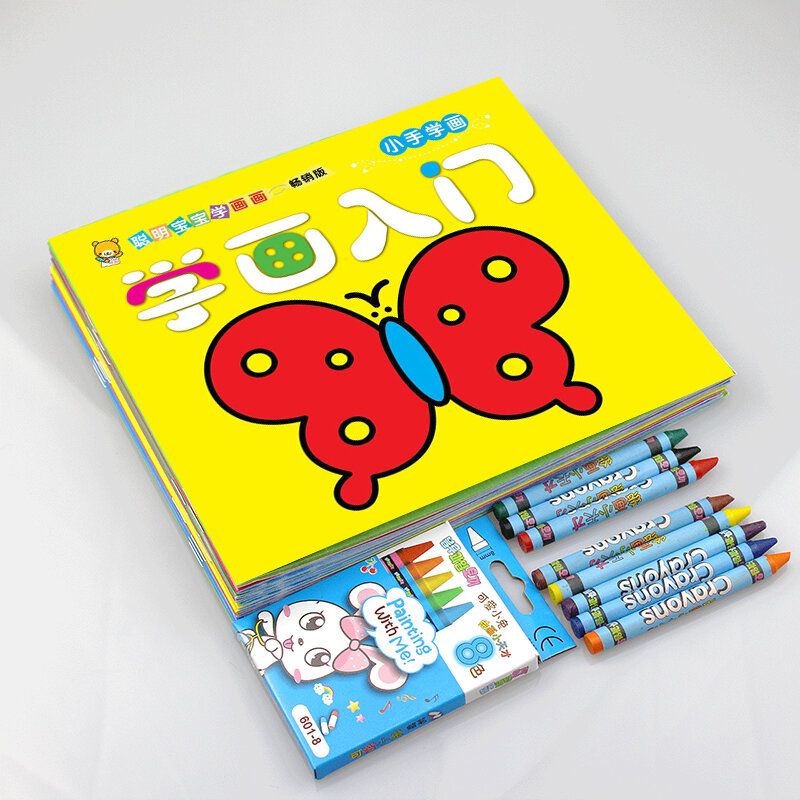 Più nuovo 12 pz/set caldo facile da imparare libro da disegno pittura libro di graffiti libro da colorare come regalo per bambini materiale scolastico di cancelleria
