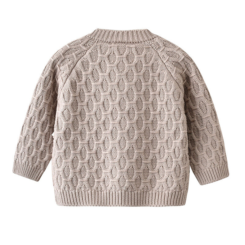 Iyeal novo suéter tricô para bebês, meninos, meninas, crianças pequenas, suéter artesanal infantil, casaco simples, roupas para recém-nascidos