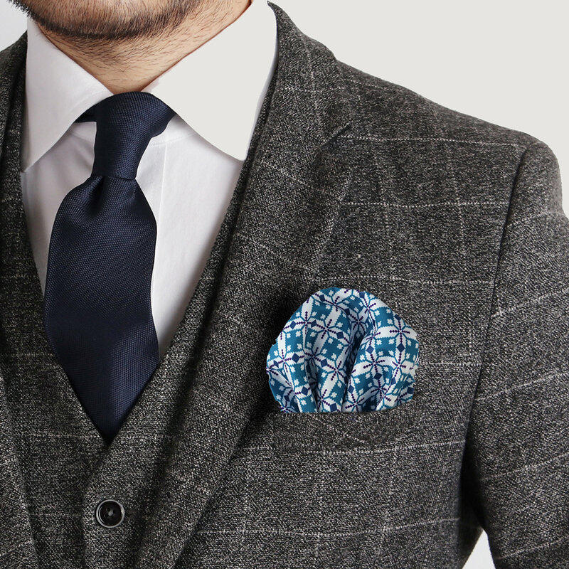 Tailor Smith-Pañuelo cuadrado de bolsillo para hombre, a la moda, con tira Floral, 30x30cm