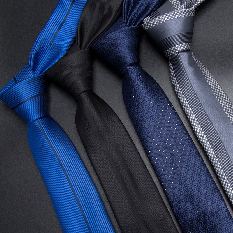 Mężczyźni krawat 5 cm skinny krawaty luksusowe męskie moda paski krawaty Corbatas Gravata żakardowe biznes męska suknia ślubna wąski krawat