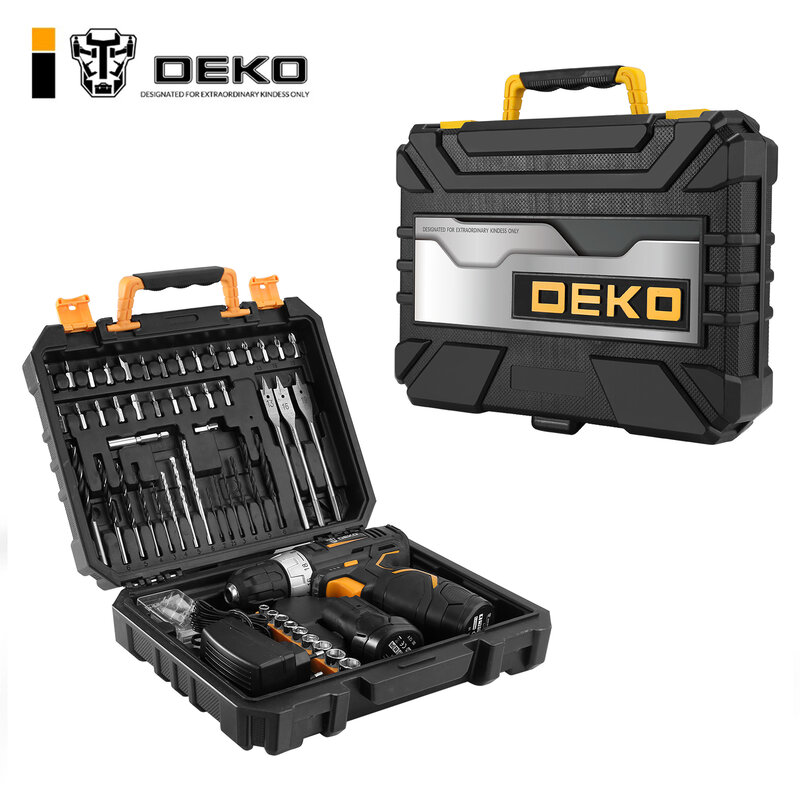 DEKO-Chave de fenda elétrica sem fio, bateria de lítio, velocidade variável, Mini Power Driver, broca LED, Factory Outlet, GCD12DU3, 12V MAX
