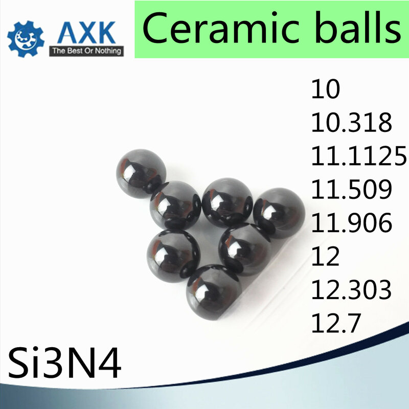 Bolas de cerámica de nitruro de silicio G5, bolas de precisión Si3N4, 10, 10.318, 11,1125, 11.509, 11.906, 12, 12.303, 12,7 (2 piezas)