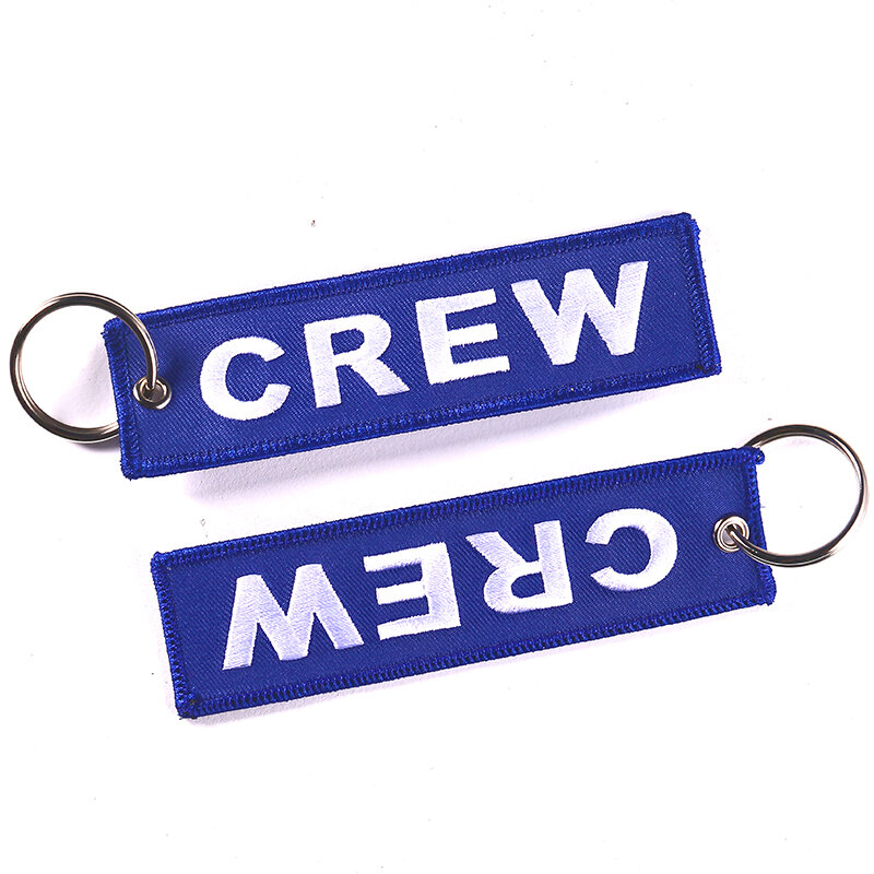 Blue Crew Sleutelhanger Voor Promotie Geschenken Borduren Crew Sleutelhanger Mode-sieraden Oem Motorfiets Sleutelhangers Llaveros Bagagelabel