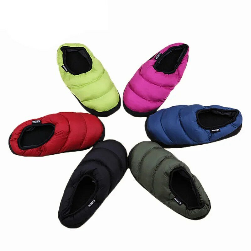 Zapatillas de casa acolchadas de algodón para hombre y mujer, zapatos cálidos de invierno para interiores, AWM135