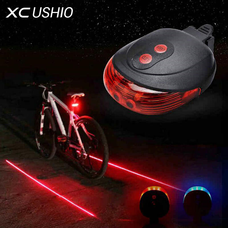 LED Fahrrad Licht Nacht Berg 5 LED + 2 Laser Rücklicht MTB Sicherheit Warnung Fahrrad-hinteres Licht Lampe Fahrrad zubehör