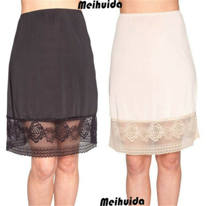 New Women's Knee Length Floral Lace Half Slips Skirt Under Under Casual  Lace Patchwork skirts