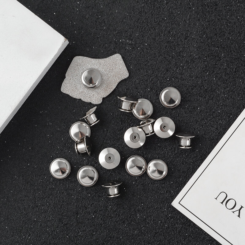 Pin de Cierre trasero plateado para joyería DIY, 5 a 10 unidades por juego
