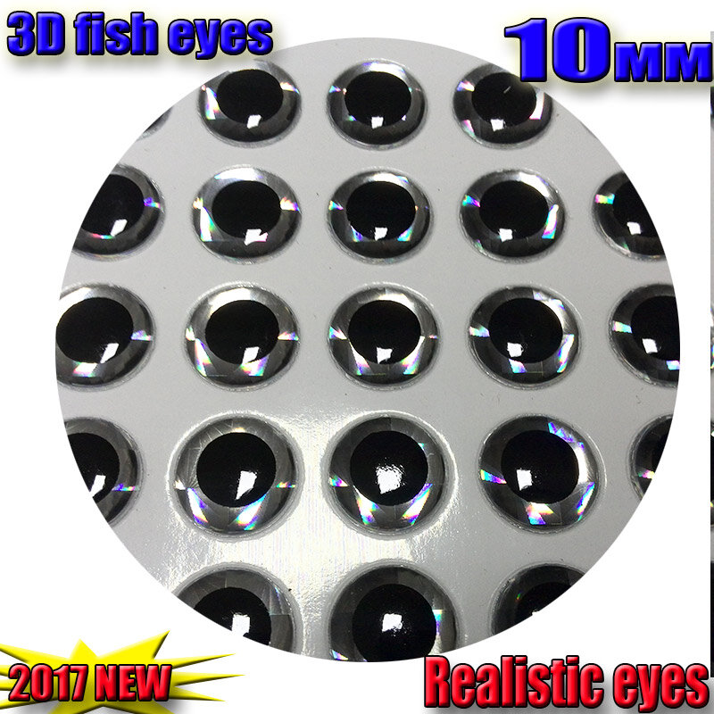 3D 낚시 루어 눈 플라이 아이, 크기 선택: 3mm-16mm 수량: 500 개/로트, 현실적인 인공 낚시 눈 색상: 은색, 2022 신제품