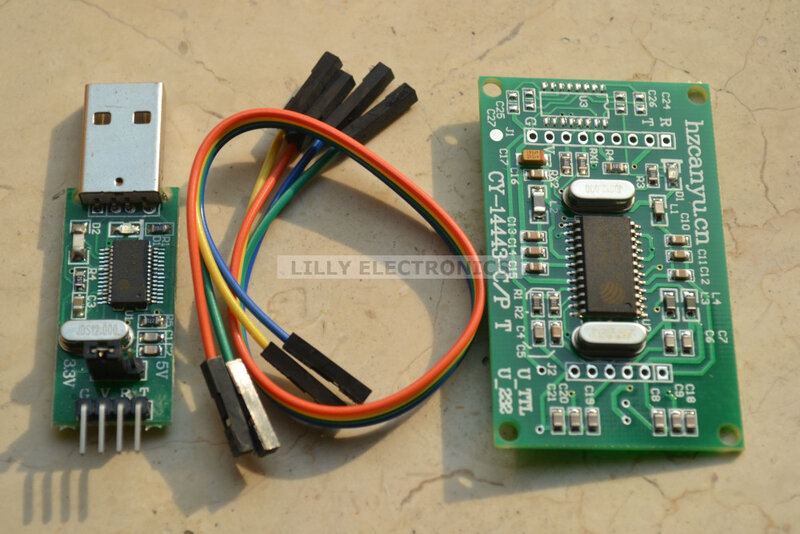 13.56 M Modul Kartu RFID Reader/Writer Dengan Antena Pengawas + USB untuk TTL