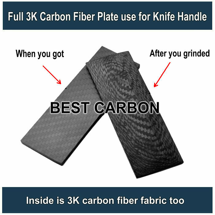 IL TRASPORTO LIBERO 100% in fibra di carbonio tessuto sulla superficie e all'interno, 8 millimetri di spessore piastra in fibra di carbonio utilizzato per manico del coltello