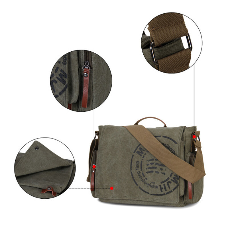 Парусиновый портфель Manjianghong для отдыха, мужская сумка на плечо, качество гарантировано, модная деловая Функциональная сумка-мессенджер